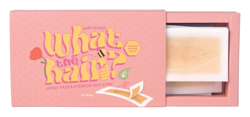 What the Hair face and eyebrow wax strips packaging